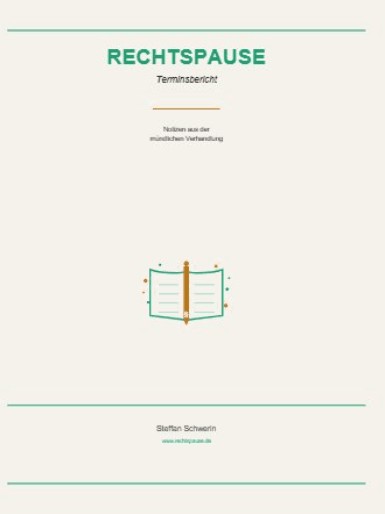 Cover: Terminsbericht